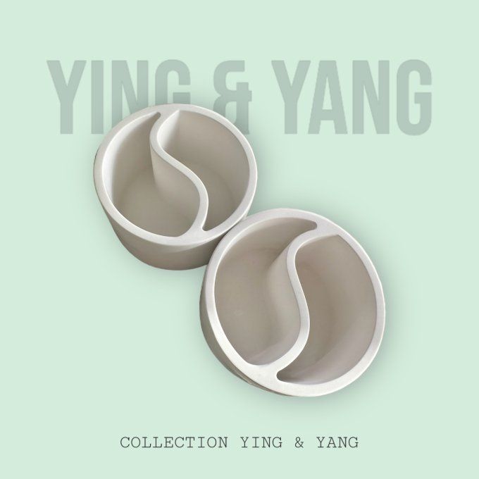  Contenant modèle Ying & Yang blanc 